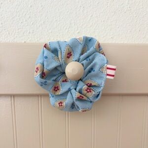 Blue Floral Scrunchie